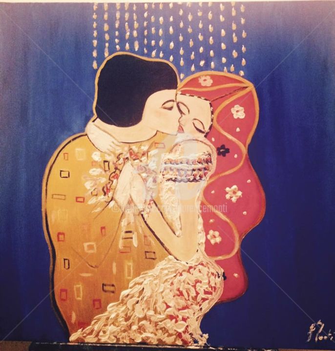 Painting titled "Kiss weeding (Klimt…" by Florencegm, Original Artwork