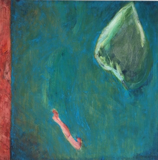 Peinture intitulée "Le Coeur à l'envers" par Florence Portzer, Œuvre d'art originale, Huile
