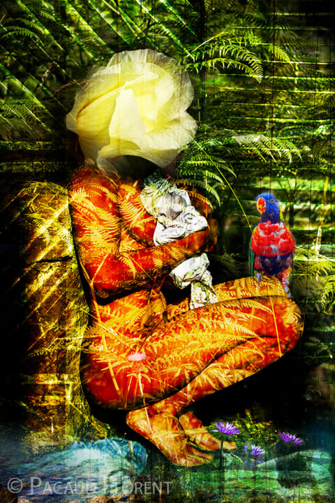 Photographie intitulée "Femme Fleur" par Florent Pacaud, Œuvre d'art originale, Photographie manipulée