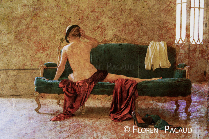 Fotografie getiteld "La Femme au Sofa n°1" door Florent Pacaud, Origineel Kunstwerk, Gemanipuleerde fotografie