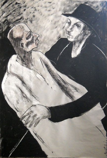 Peinture intitulée "gueule d'amour" par Florent Prudent Cécile Rateau, Œuvre d'art originale