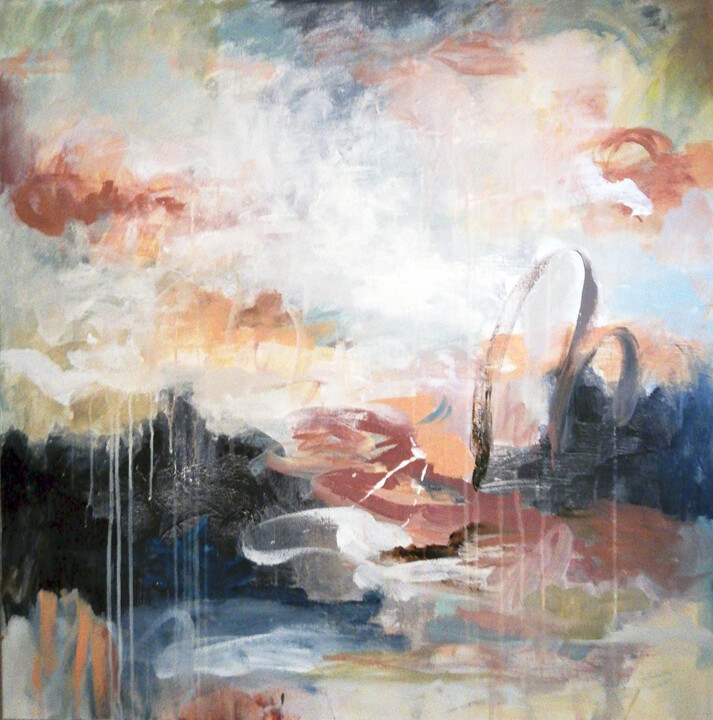 Painting titled "Eden" by Florentina-Maria Popescu, Original Artwork, Acrylic