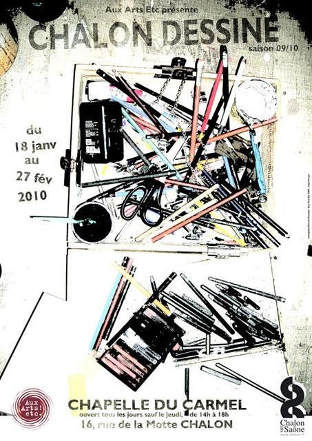 affiche de l'expo florent prudent cécile rateau aux arts etc dessin chalon dessine chapelle du carmel