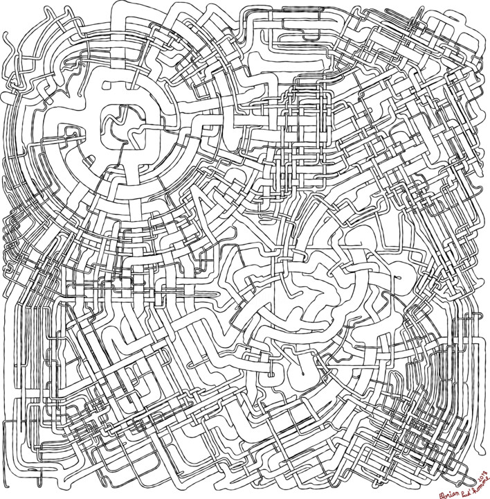 Arts numériques intitulée "labyrinthe 834" par Florian Prud'Homme, Œuvre d'art originale, Travail numérique 2D