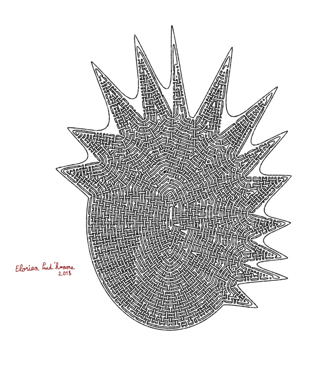 Digital Arts titled "ananas maze" by Florian Prud'Homme, Original Artwork, 2D Digital Work