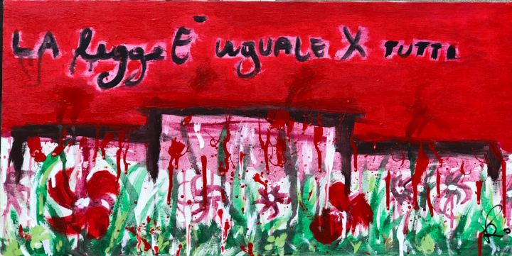 Painting titled "La legge è uguale p…" by Oi Menti, Original Artwork