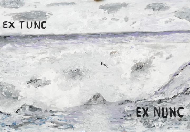Painting titled "Ex tunc, ex nunc" by Oi Menti, Original Artwork, Enamel