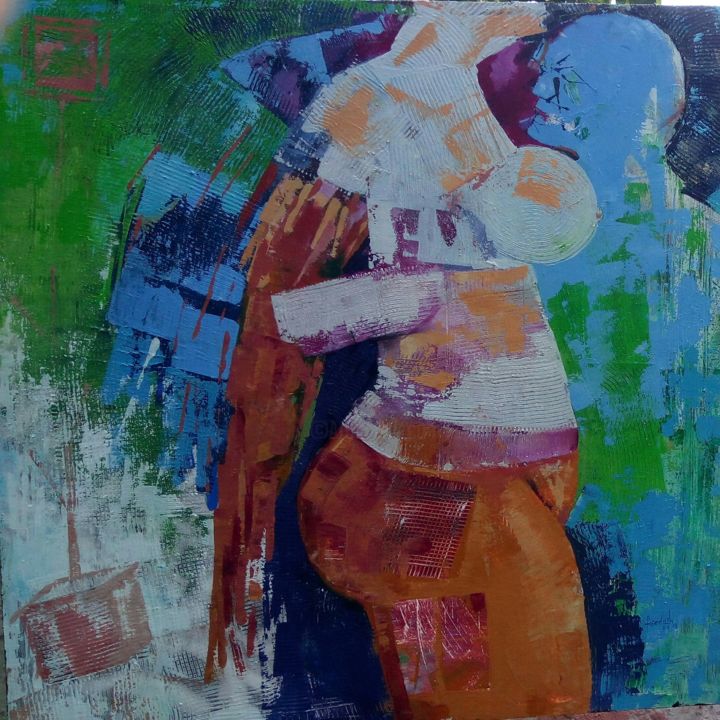Pintura titulada ",, Îngerească"" por Florin Preda-Dochinoiu, Obra de arte original, Acrílico