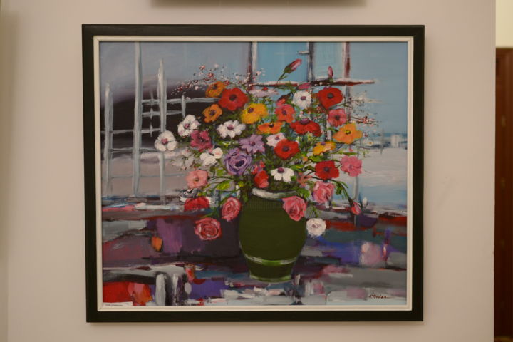 Painting titled "flowers" by Florin Prodan, Original Artwork, Oil