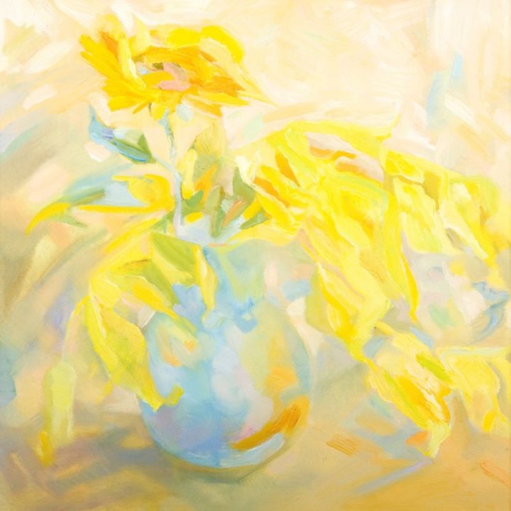Картина под названием "Желтые листья" - Olga Florinska, Подлинное произведение искусства, Масло