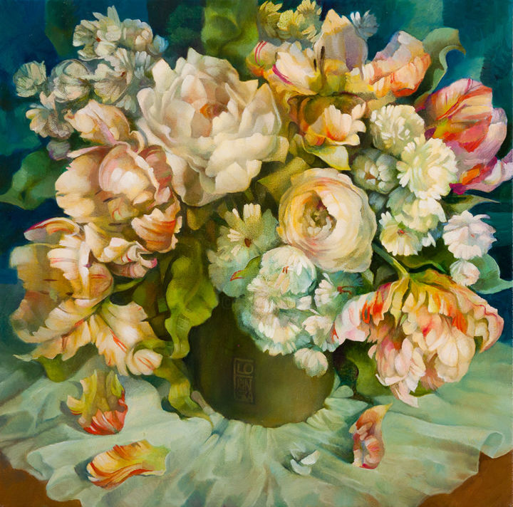 "Тюльпаны" başlıklı Tablo Olga Florinska tarafından, Orijinal sanat, Petrol