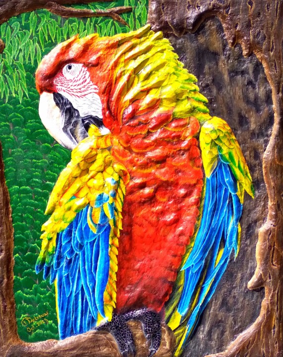 Drawing a parrot with a ballpoint pen., Ekaterina B