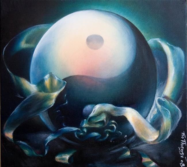 Painting titled "Planet yy" by Flo Thengi, Original Artwork
