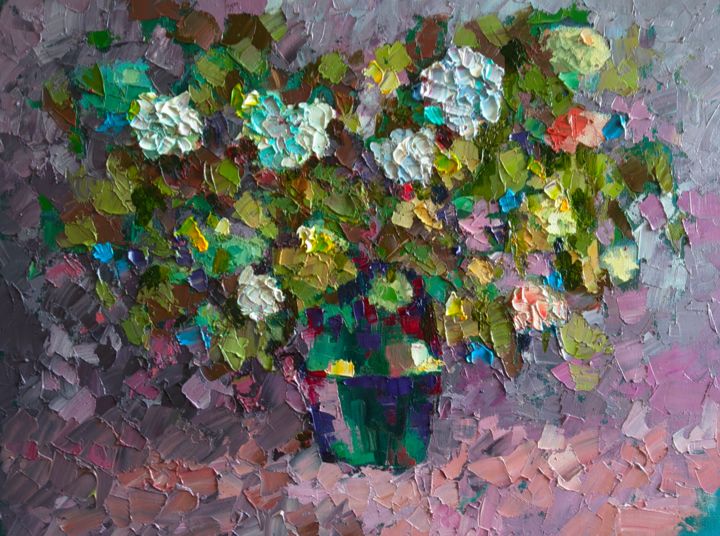 Peinture intitulée "Калина" par Liudmila Klykova, Œuvre d'art originale, Huile Monté sur Châssis en bois