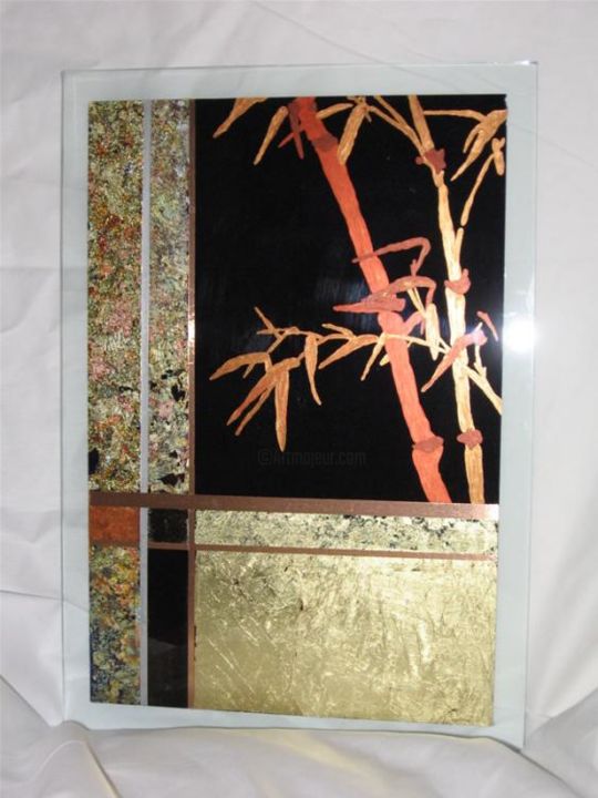 Drawing titled "Bronze Bamboo" by Bonnie Medearis Of Flowing Designs, Original Artwork, Other