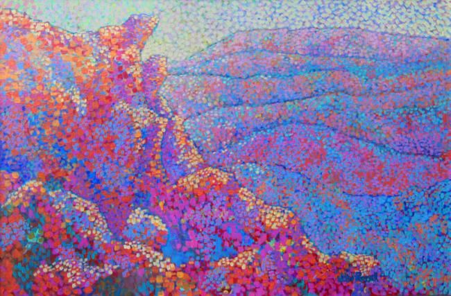 Peinture intitulée "Glorious Mountains" par Judi Russell, Œuvre d'art originale, Huile