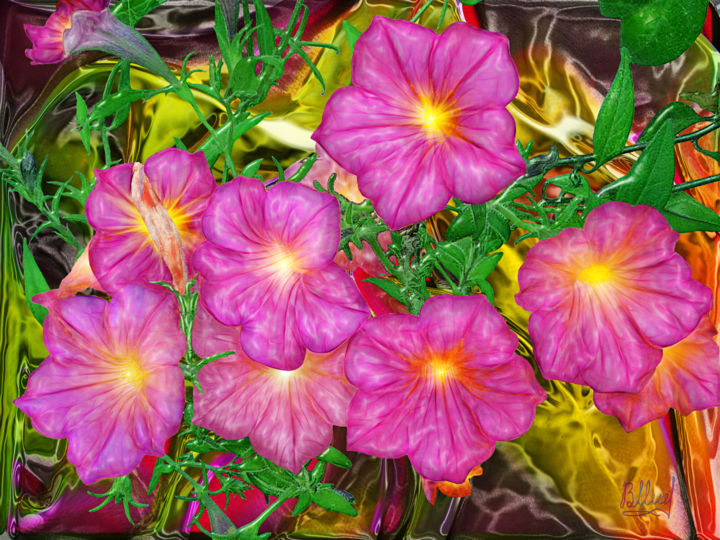 Digital Arts titled "цветы Фонарики" by Vasilij Mischenko, Original Artwork, 2D Digital Work