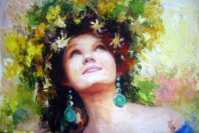 Pintura titulada "весна" por Oksana Florchuk, Obra de arte original, Oleo