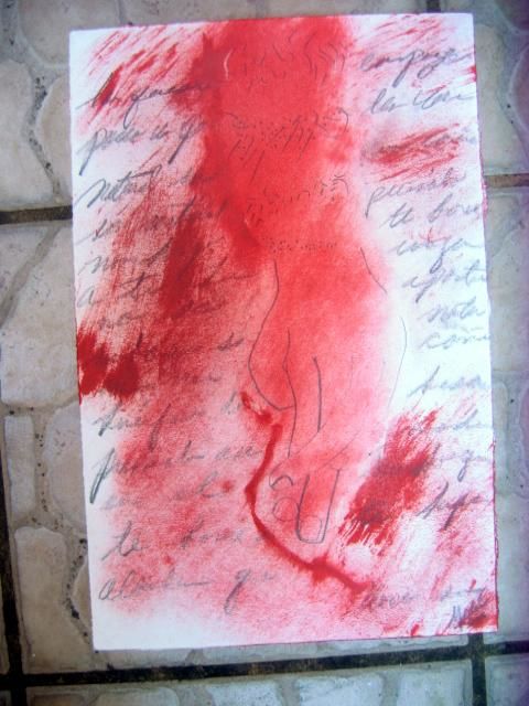 Pintura titulada "Entre rojos" por Frieda Medin, Obra de arte original