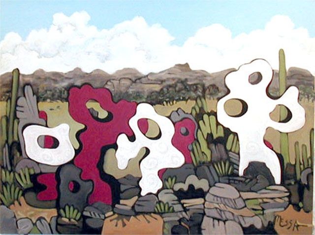 Peinture intitulée "SPIRIT ROCKS" par Frank Messa, Œuvre d'art originale, Huile
