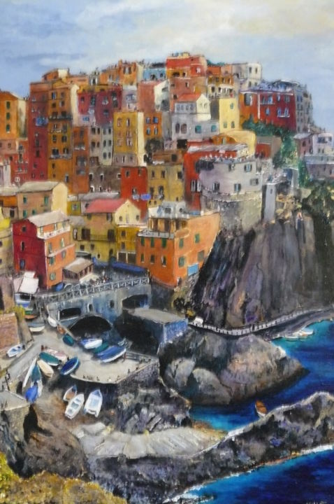 Painting titled "MANAROLA 1" by Erick Millet, Original Artwork, Acrylic