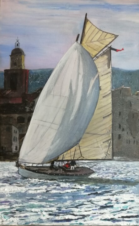 Peinture intitulée "Saint Tropez dans l…" par Erick Millet, Œuvre d'art originale, Acrylique