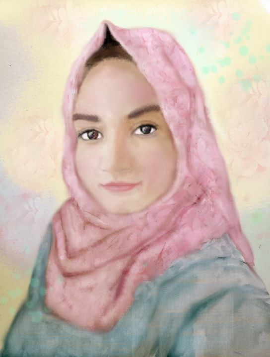Digital Arts titled "Mariam Hakimi" by Fm Looby, Original Artwork, Digital Painting