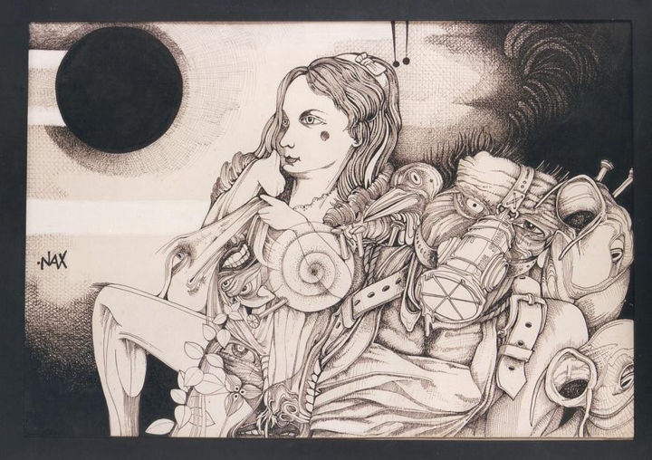 Desenho intitulada "Alice" por Fernando Naxcimento, Obras de arte originais