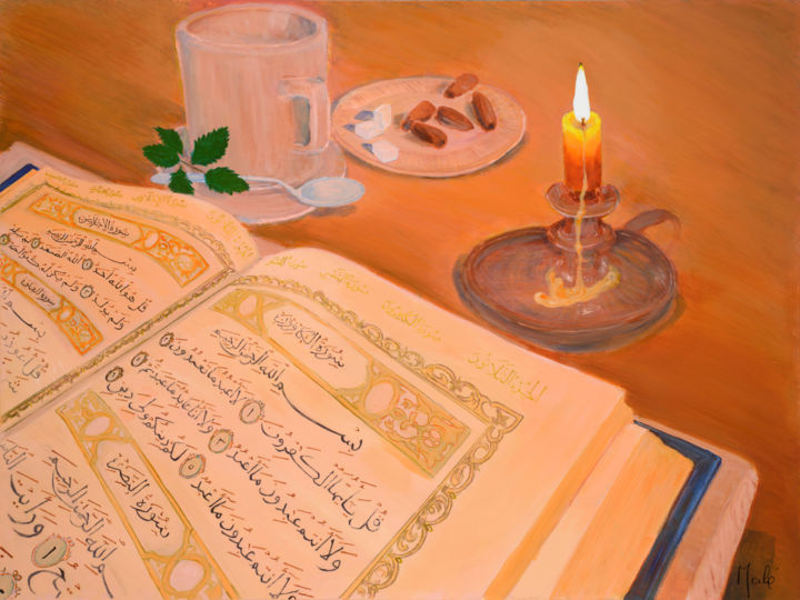 Painting titled "Nuit de Ramadan" by Malé Fofana, Original Artwork