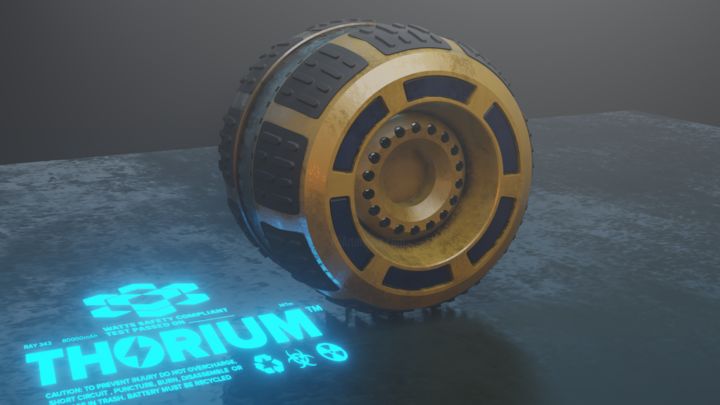 Arts numériques intitulée "Thorium wheel" par Fokda, Œuvre d'art originale, Modélisation 3D