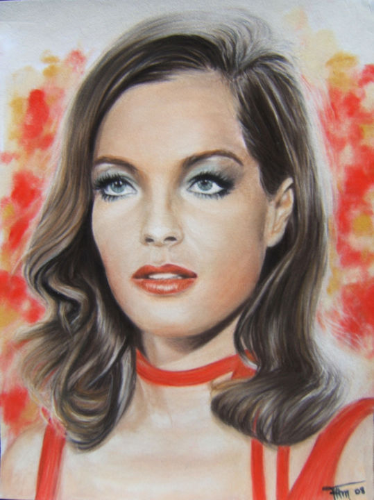 Drawing titled "Romy" by Fam, Original Artwork, Pastel