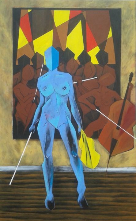 Painting titled "the-violinist-a.jpg" by Filippo Fondi, Original Artwork, Acrylic