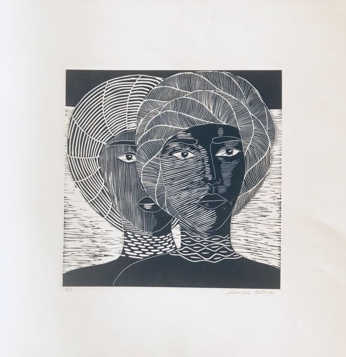 Printmaking titled "img-e1785.jpg" by Véronique Fontaine, Original Artwork, Linocuts