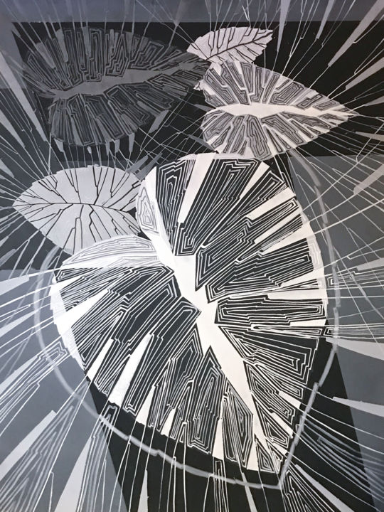Картина под названием "New Organic" - Виктория Павлова, Подлинное произведение искусства, Чернила