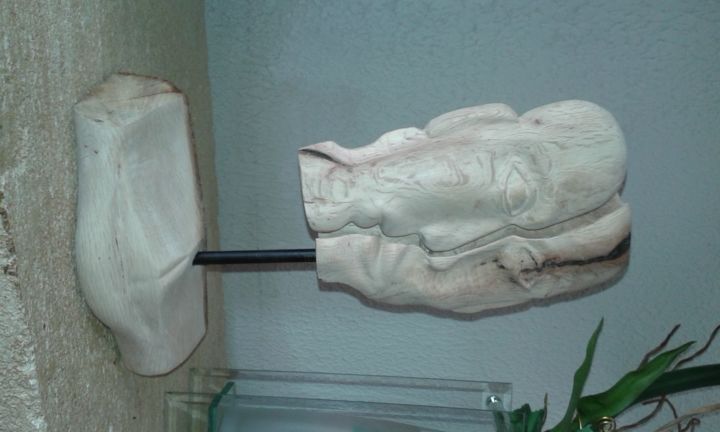 Скульптура под названием "Le baiser" - Forcadolmu, Подлинное произведение искусства, Дерево