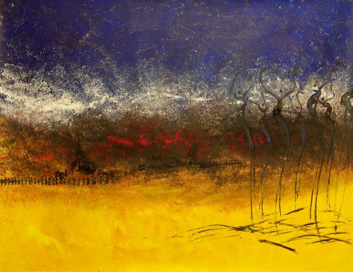 Painting titled "CAMPAGNE" by Jean-Luc Fortin, Original Artwork