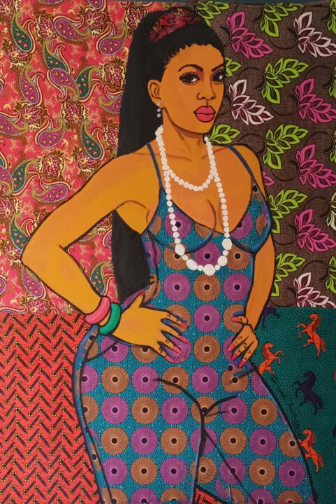 Painting titled "Chic" by Fortune Anuforo, Original Artwork, Acrylic