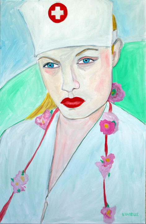 Pintura titulada "L'infirmière" por Vareille Sorbac, Obra de arte original, Oleo