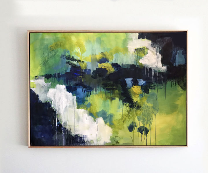 Painting titled "ninfee" by fosca-nigido, Original Art, Acrylic Mounted on Stretcher frame