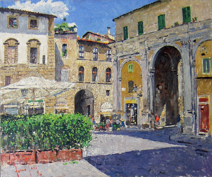 Pittura intitolato "Piazza San Pier Mag…" da Fosco Pavi, Opera d'arte originale, Olio