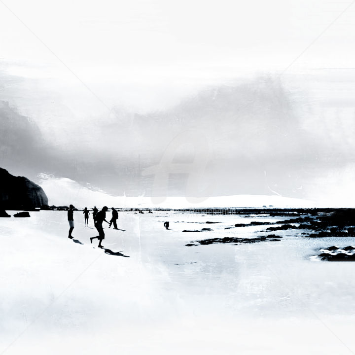 Digitale Künste mit dem Titel "white beach 04" von Martina Chardin, Original-Kunstwerk, Foto-Montage
