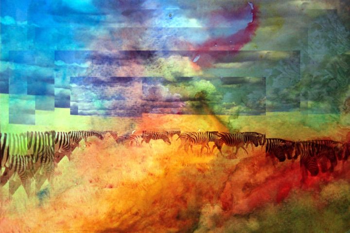 Fotografie mit dem Titel "The cut up sky" von George Emil Odthermat, Original-Kunstwerk, Manipulierte Fotografie