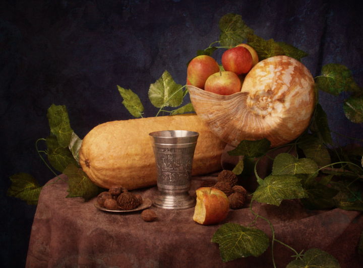Arte digitale intitolato "Apples in a shell" da Dark, Opera d'arte originale, Fotomontaggio