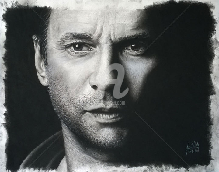 Drawing titled "Dave Gahan" by Fotographist, Original Artwork