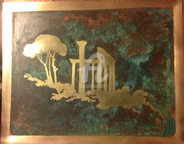 Painting titled "Greek ruins" by Emmanuel Vella, Original Artwork, Other