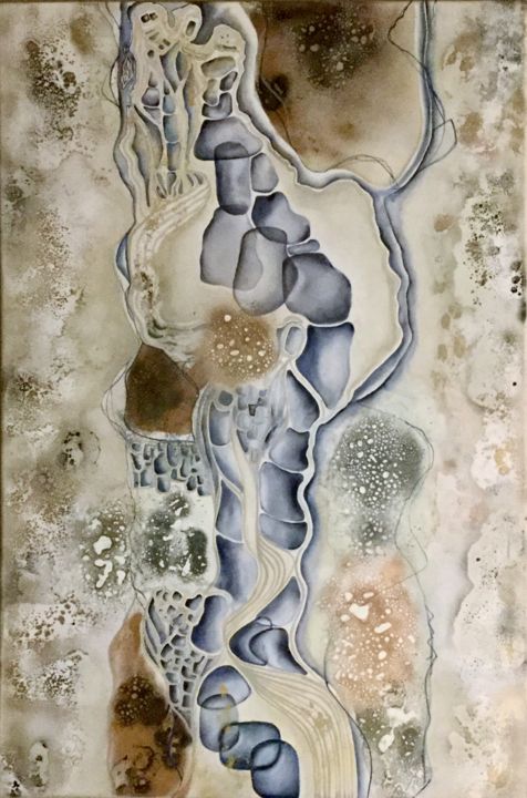 Pintura titulada "Circuito de humanid…" por Mirta Benavente, Obra de arte original, Acrílico Montado en Bastidor de camilla…