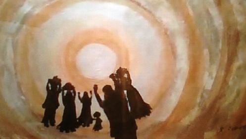 Peinture intitulée "adoration" par Fourati Souhaila, Œuvre d'art originale, Huile