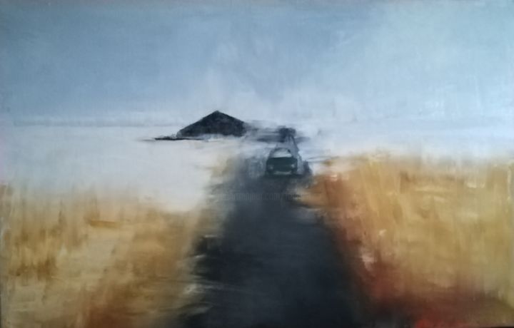 Schilderij getiteld "Route 217.jpg" door Patrice Foussat, Origineel Kunstwerk, Olie