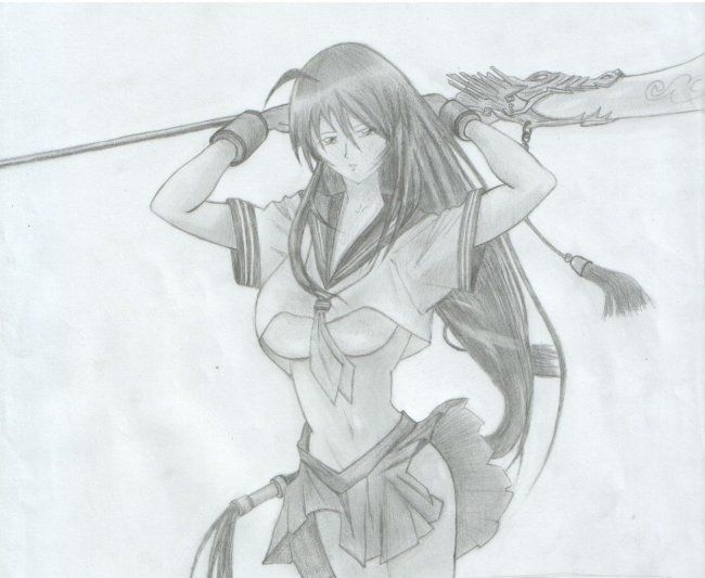 Dessin intitulée "Ikki Tousen" par Oussama Ousmoi, Œuvre d'art originale