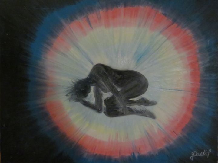 Schilderij getiteld "supernova" door Frederic Pastor, Origineel Kunstwerk, Olie